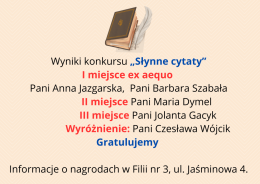 WYNIKI KONKURSU